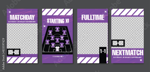 Sport Social Media Post Template , Football Match Day , Starting 11 , Starting Eleven , Player name and Number