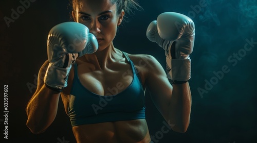 The determined female boxer photo