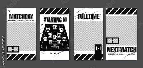 Sport Social Media Post Template , Football Match Day , Starting 11 , Starting Eleven , Player name and Number