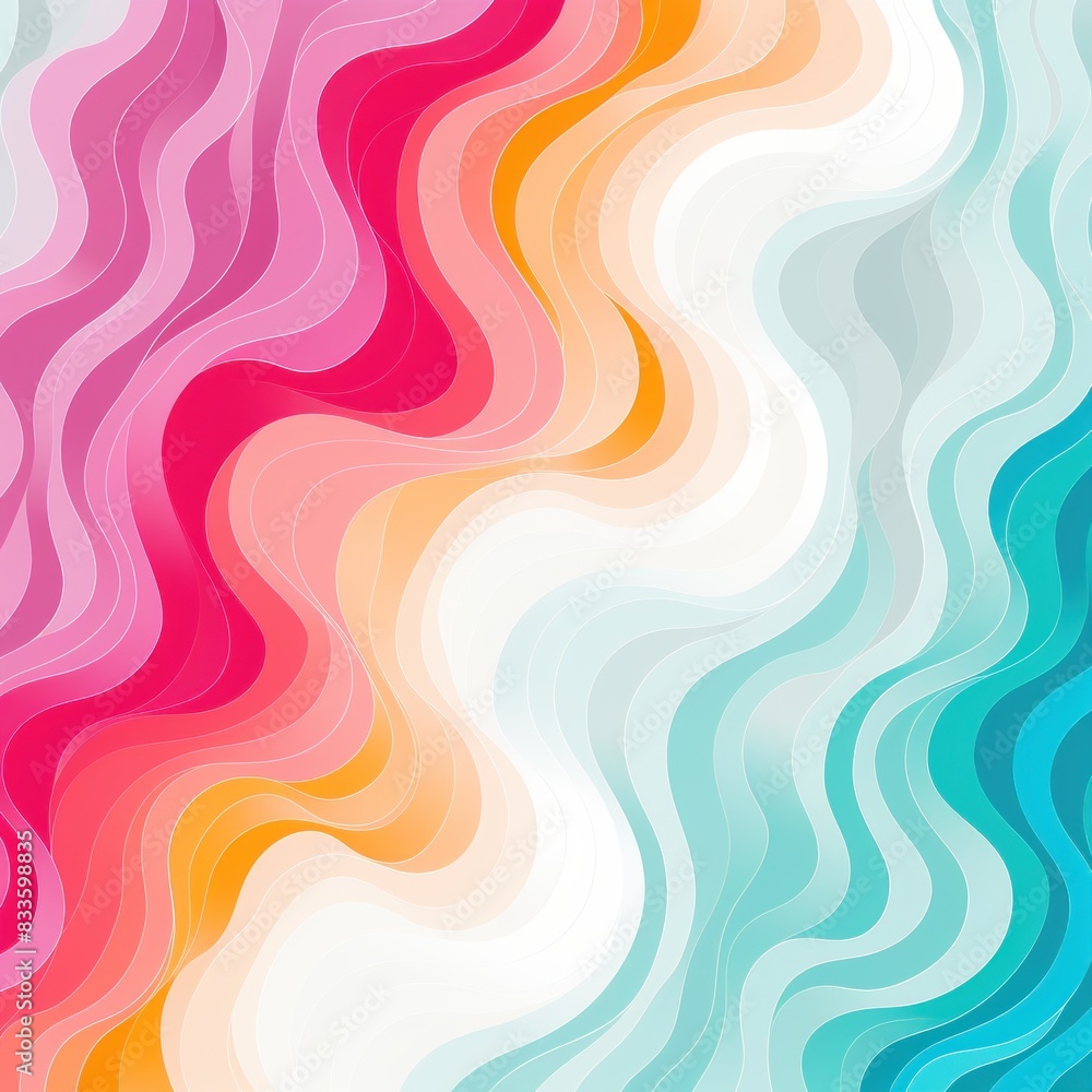 Wavy wave 70s halftone pattern, batik, pastel background retro groovy abstract psychedelic funky disco backdrop