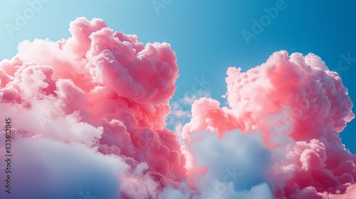 Fluffy Bubblegum Cloud Floating in the Sky - Sweet and Colorful Weather Phenomenon