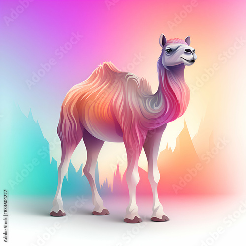 Camel on a colorful background.  illustration for your design. photo