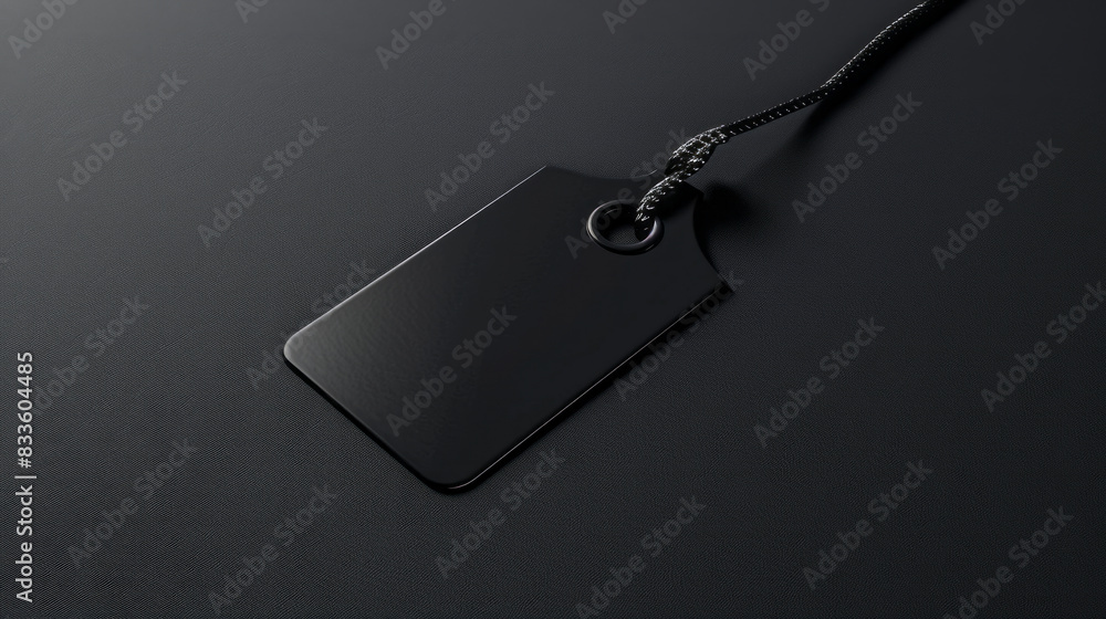 Fototapeta premium Blank black badge mockup isolated on dark background
