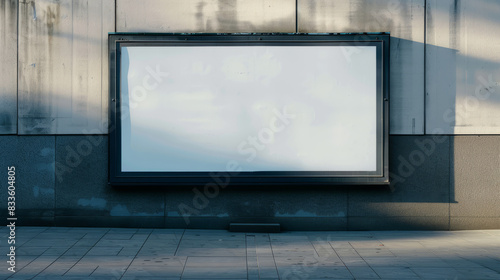 Blank city billboard on urban wall awaiting advertisement