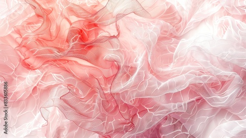 Abstract pink and white swirls of color, creating a delicate and airy background.