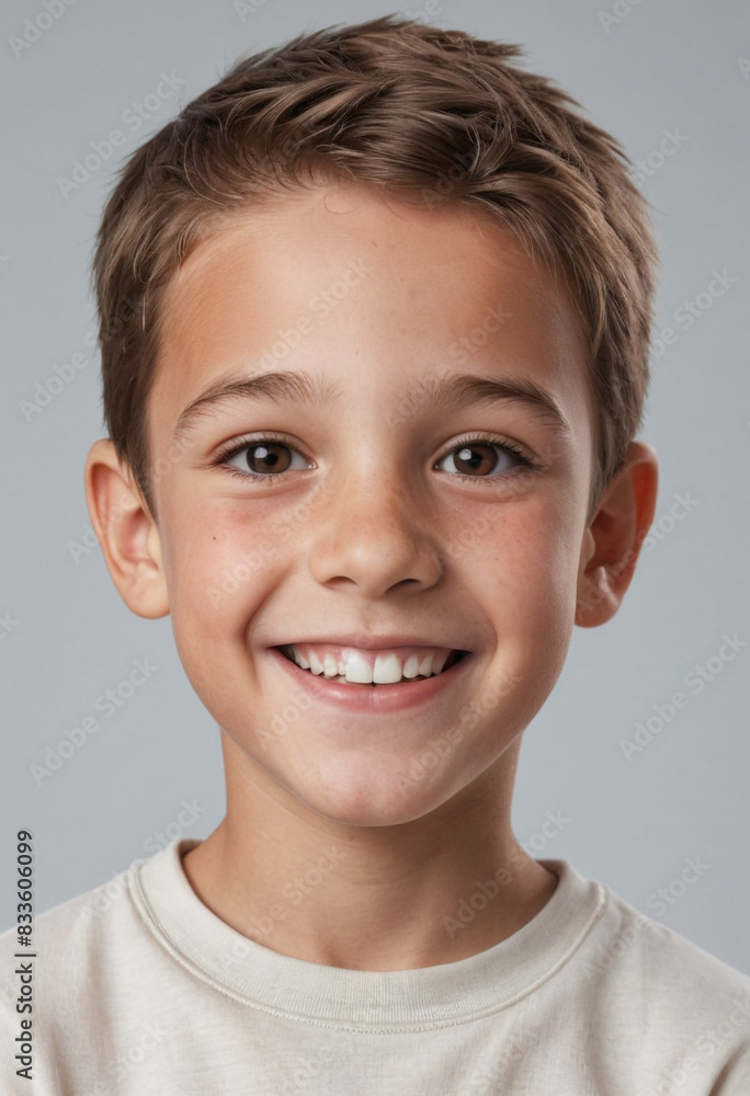 portrait view of a regular happy smiling North American boy , ultra realistic, candid, social media, avatar image, plain solid background portrait view of a regular happy smiling North American boy , ultra realistic, candid, social media, avatar image, plain solid background
