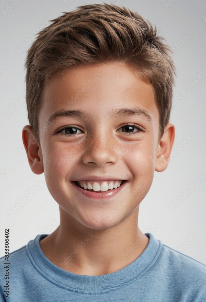 portrait view of a regular happy smiling North American boy , ultra realistic, candid, social media, avatar image, plain solid background portrait view of a regular happy smiling North American boy , ultra realistic, candid, social media, avatar image, plain solid background