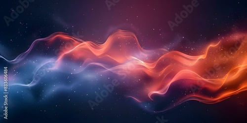 Red and blue waves dance through space