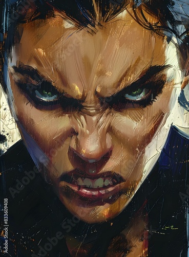 A closeup of a womans face