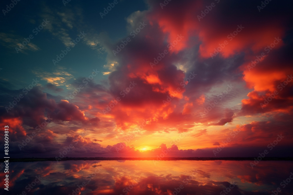 Beautiful sunset sky generative AI Beautiful sunset sky generative AI