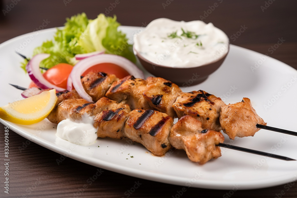 Two chicken souvlaki generative AI Two chicken souvlaki generative AI