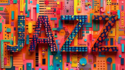 Colorful Jazz Typography Illustration photo