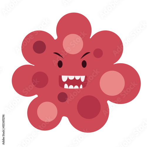 cancer cell cartoon character. cancer disease concept