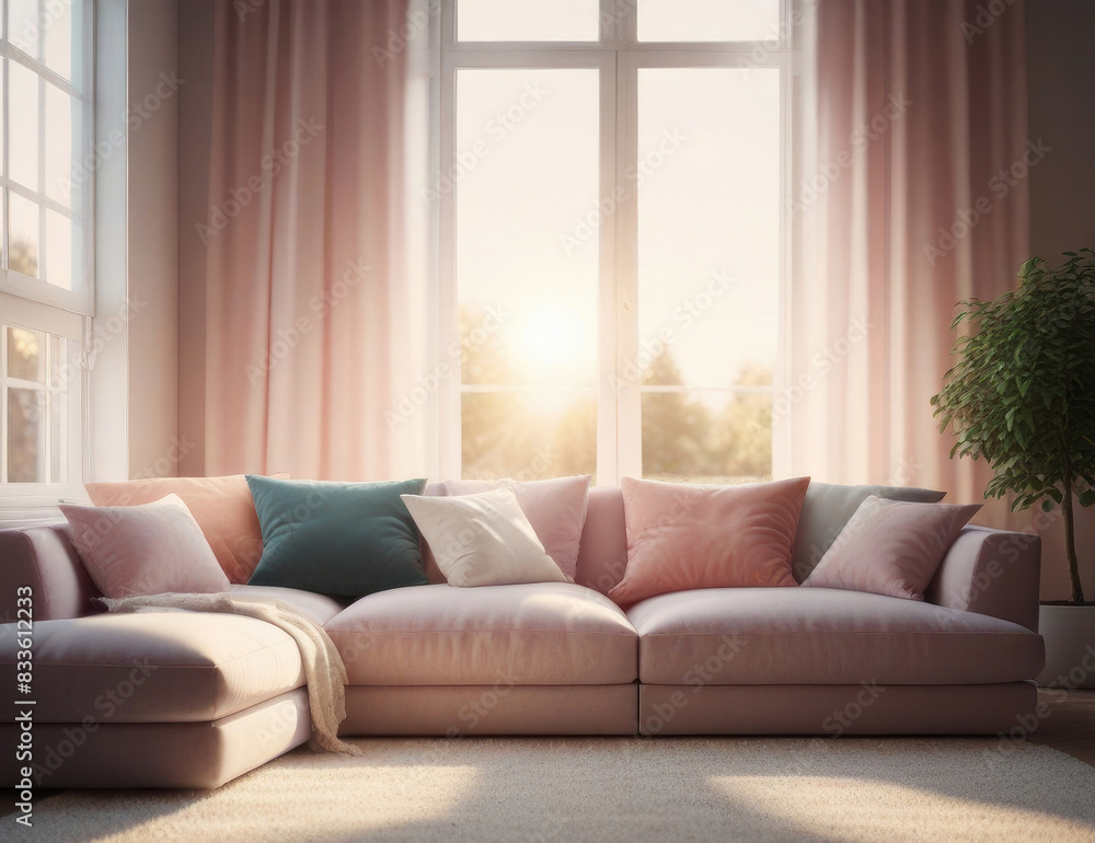 Interior of light cozy modern living room. Interior of light cozy modern living room.