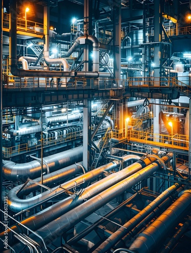 Illustration of Investing in training and education programs to upskill workers for new technologies and processes in industrial plants. Ai Generate.
