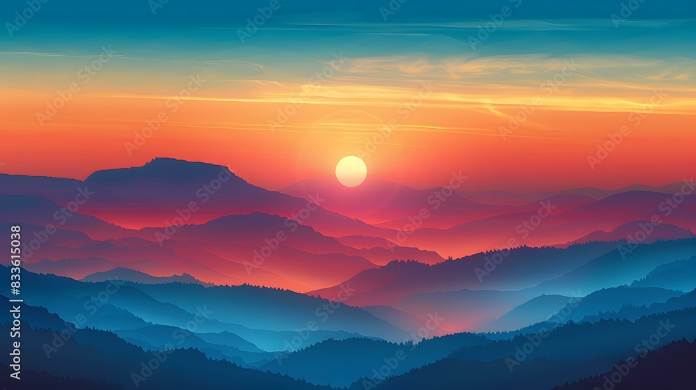 Obraz premium Mountains at Sunset