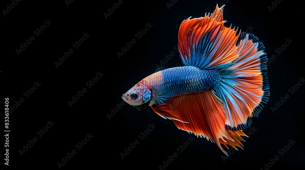 Betta fish halfmoon in different color tone and style from Thailand, the Siamese fighting fish, betta splendens Betta fish halfmoon in different color tone and style from Thailand, the Siamese fighting fish, betta splendens