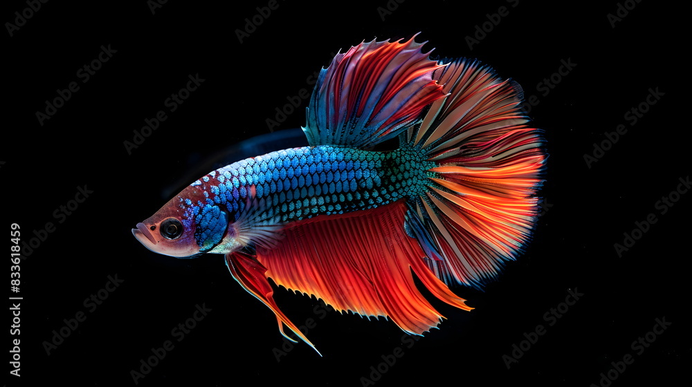 Betta fish halfmoon in different color tone and style from Thailand, the Siamese fighting fish, betta splendens Betta fish halfmoon in different color tone and style from Thailand, the Siamese fighting fish, betta splendens