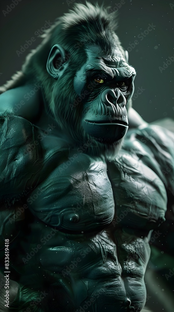 Fierce and Primal Digital of Muscular Monster Creature Fierce and Primal Digital of Muscular Monster Creature