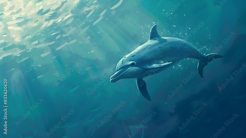 Majestic Dolphin Leaping from Turquoise Ocean Waters Majestic Dolphin Leaping from Turquoise Ocean Waters