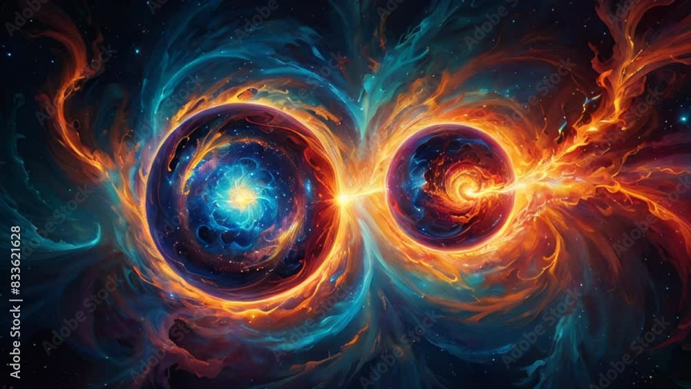 vibrant cosmic scene, featuring a fiery planet-like object surrounded by swirling colorful nebulae. digital art, backgrounds, or illustrations related to astronomy or science fiction. vibrant cosmic scene, featuring a fiery planet-like object surrounded by swirling colorful nebulae. digital art, backgrounds, or illustrations related to astronomy or science fiction.