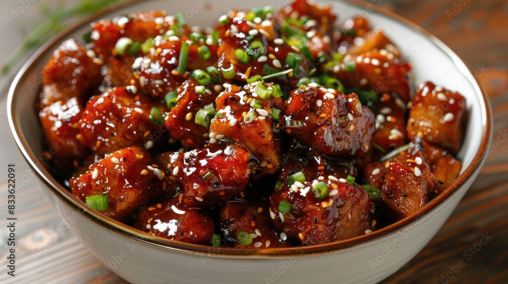 Chinese dish of crispy pork with tangy sweet and sour glaze Chinese dish of crispy pork with tangy sweet and sour glaze