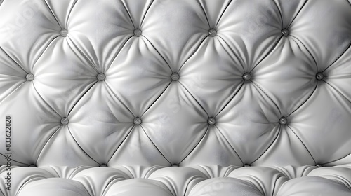 3d render  White leather buttoned chesterfield pattern background. Abstract white leather sofa texture.