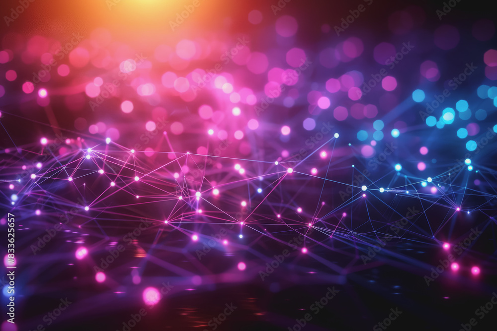A beautiful Abstract digital technology background with network colorful connection lines. A beautiful Abstract digital technology background with network colorful connection lines.