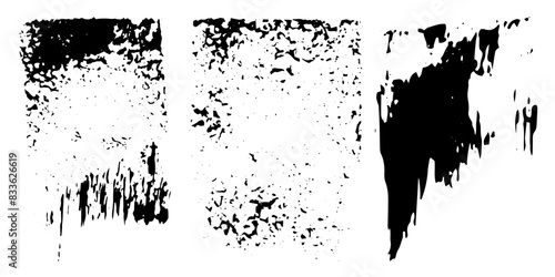 Vector set of grunge watercolor broad strokes