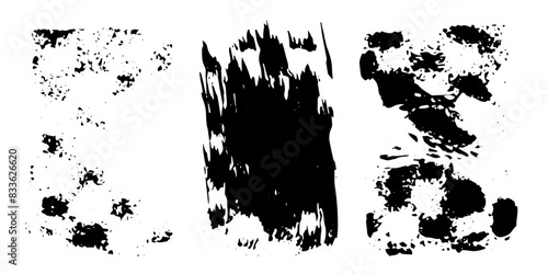 Vector set of grunge watercolor broad strokes
