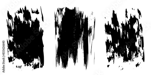 Vector set of grunge watercolor broad strokes