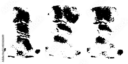 Vector set of grunge watercolor broad strokes