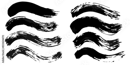 Vector set of grunge watercolor broad strokes