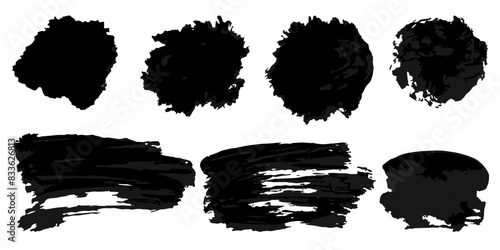 Vector set of grunge watercolor broad strokes