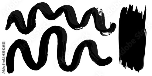 Vector set of grunge watercolor broad strokes