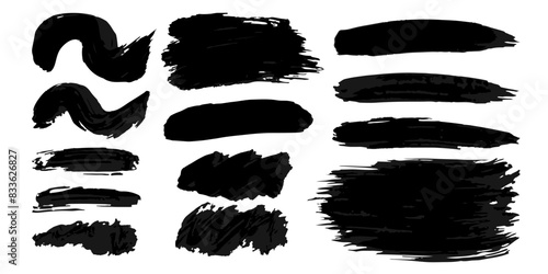Vector set of grunge watercolor broad strokes