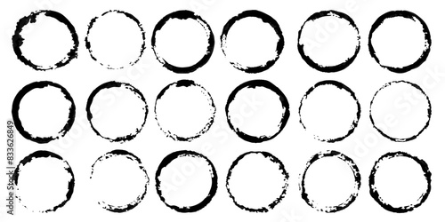 Vector set of grunge watercolor broad strokes