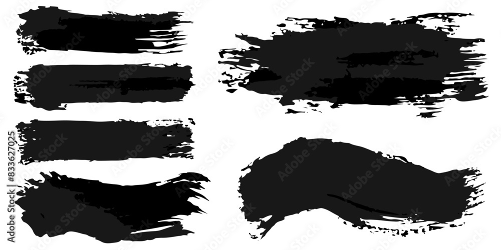 Fototapeta premium Vector set of grunge watercolor broad strokes