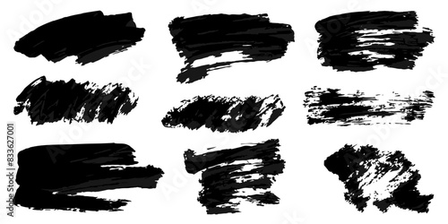 Vector set of grunge watercolor broad strokes