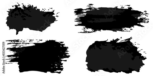 Vector set of grunge watercolor broad strokes