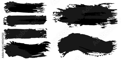 Vector set of grunge watercolor broad strokes