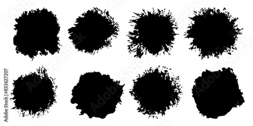 Vector set of grunge watercolor broad strokes