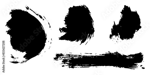 Vector set of grunge watercolor broad strokes