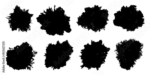 Vector set of grunge watercolor broad strokes