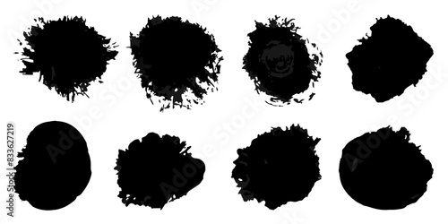 Vector set of grunge watercolor broad strokes