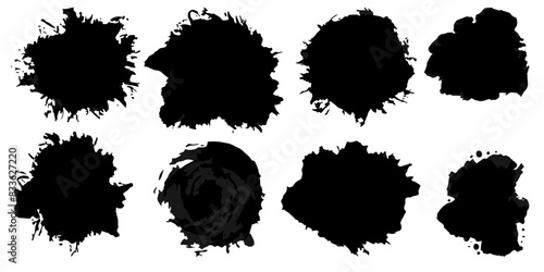 Vector set of grunge watercolor broad strokes