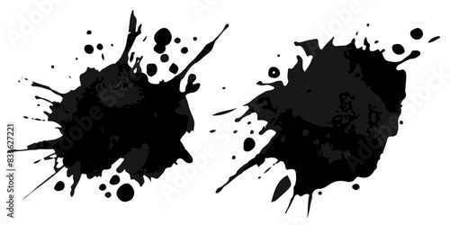 Vector set of grunge watercolor broad strokes