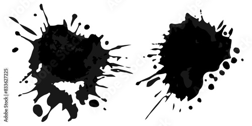 Vector set of grunge watercolor broad strokes