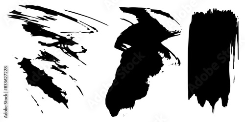 Vector set of grunge watercolor broad strokes