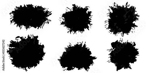 Vector set of grunge watercolor broad strokes